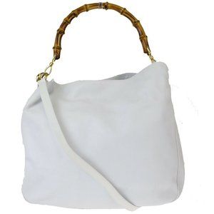 GUCCI 2Way Bamboo Tote Shoulder Hand Bag Leather W